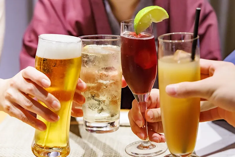 お得な飲み放題コースありドリンクメニュー充実